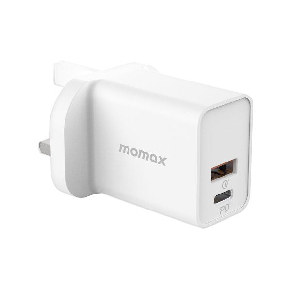 Momax One Plug 30W Dual Port Charger (White)