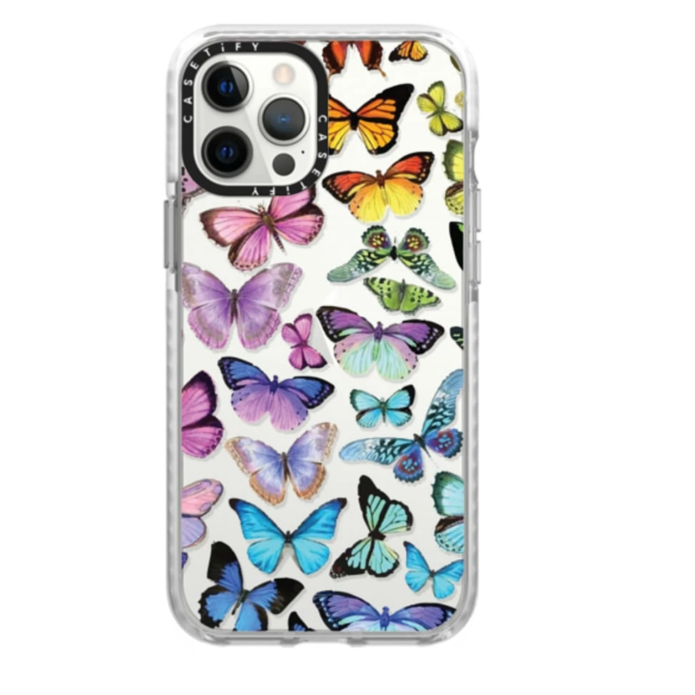 Casetify Butterfly Rainbow Case for iPhone 12/12 Pro (Frost)